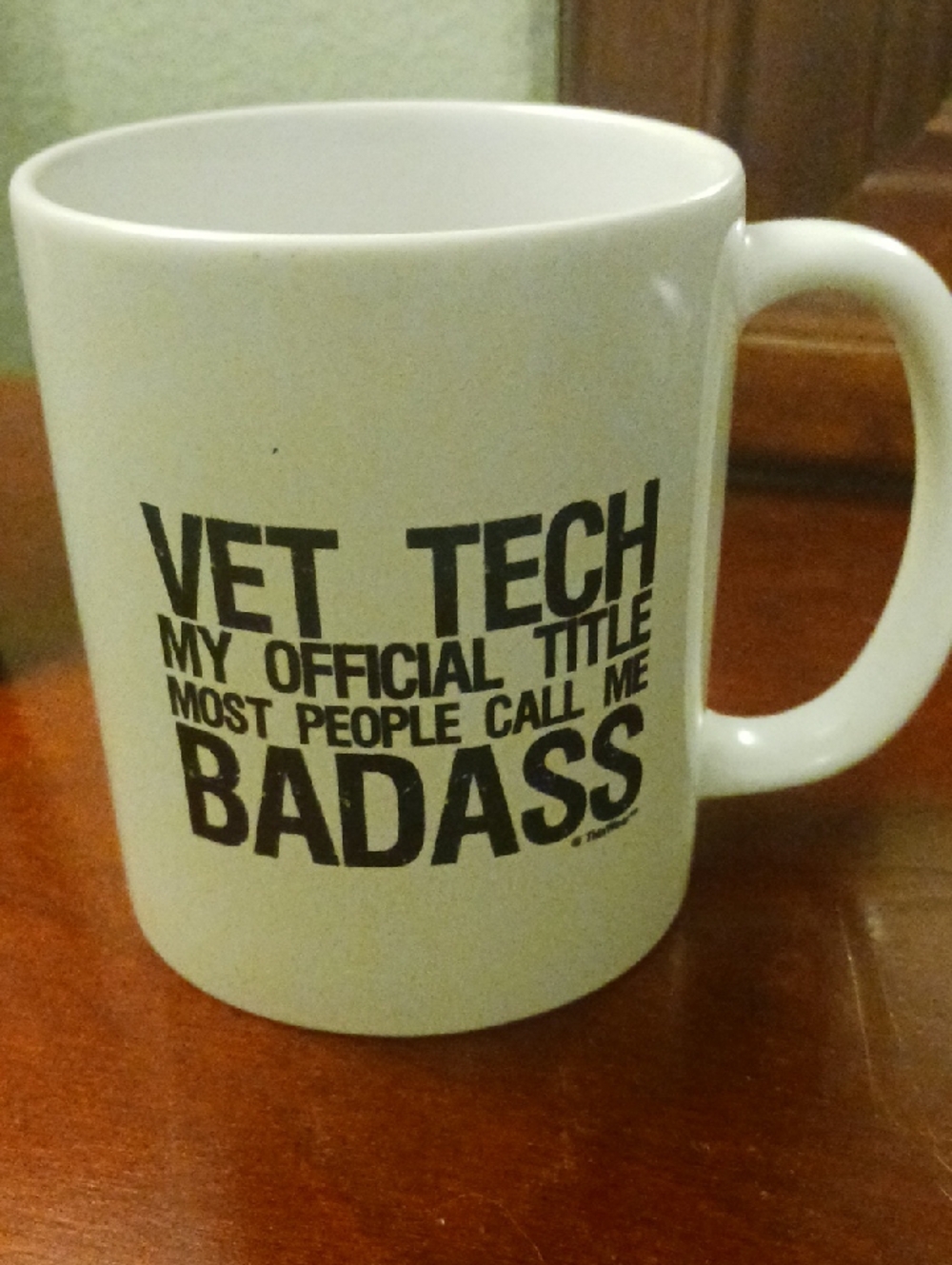 Vet Tech 'Badass' White Ceramic Mug